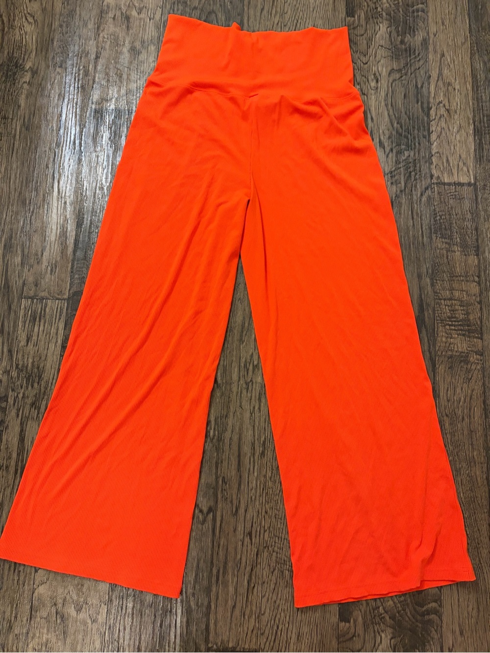High-Rise Wide-Leg Pants in Vibrant Orange